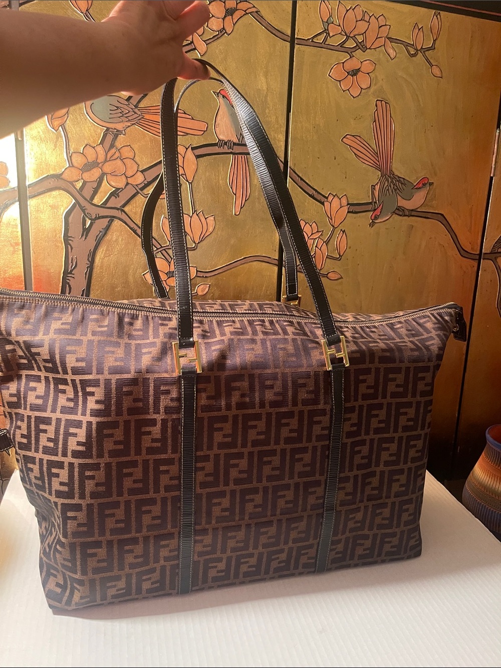 Fendi Brown FF Monogram Travel Tote with Black Trim Very good condition - Picture 2 of 11